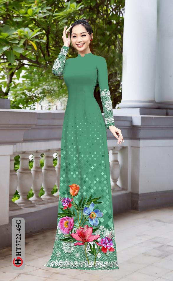 Vải Áo Dài Hoa In 3D AD HT7772 30